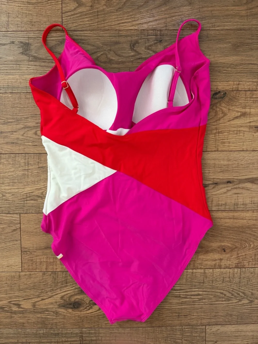 Summersalt The Marina Pink red White Colorblock One Piece Swimsuit Womens 14 - Picture 2 of 4